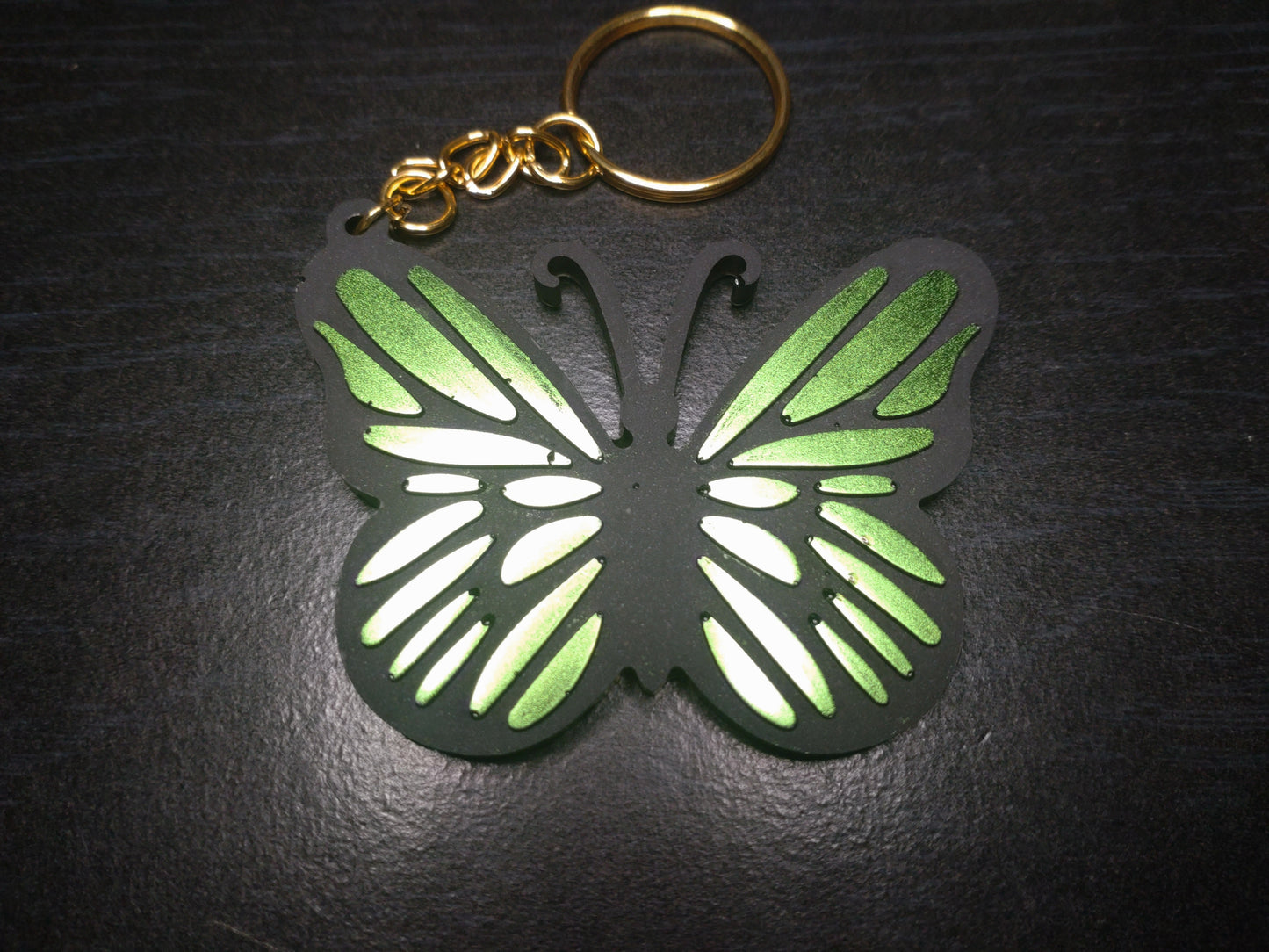 Set of 2 resin Butterfly Keyrings